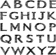 Technique Tuesday - Alphabet Stamp Set - Boulder Slopes Capital Letters Large  (sold individually)